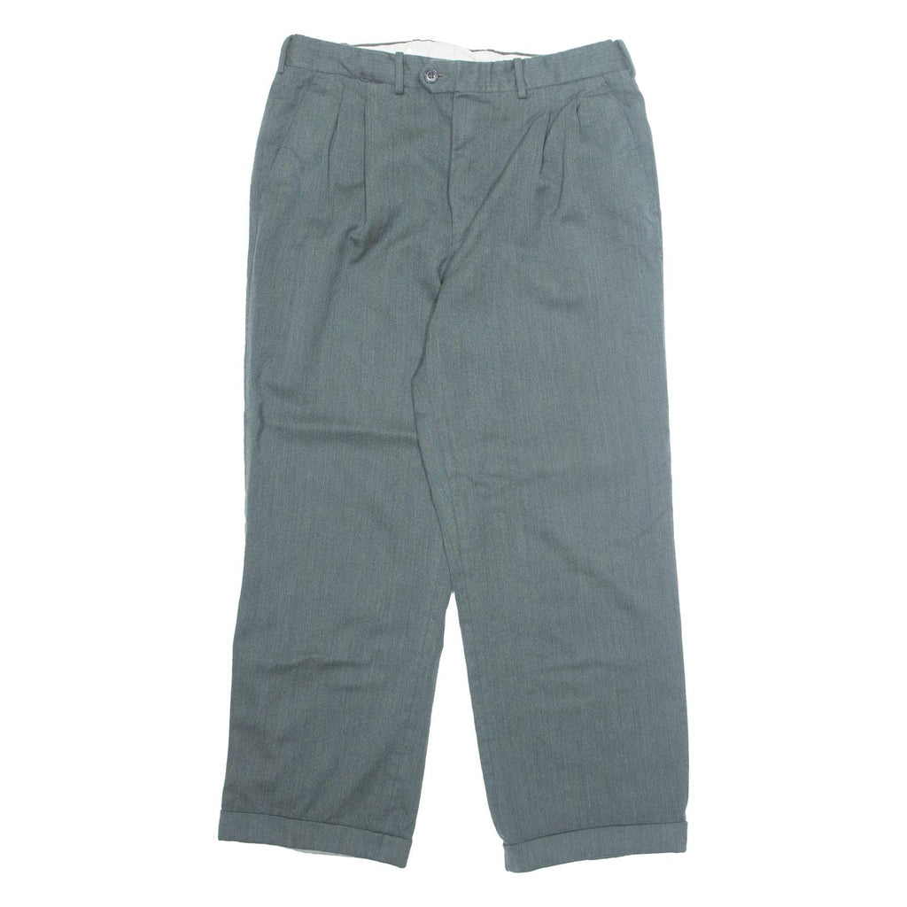 ANGELO SANTAGOSTINO Chino Mens Trousers Green Regular Straight W30 L25