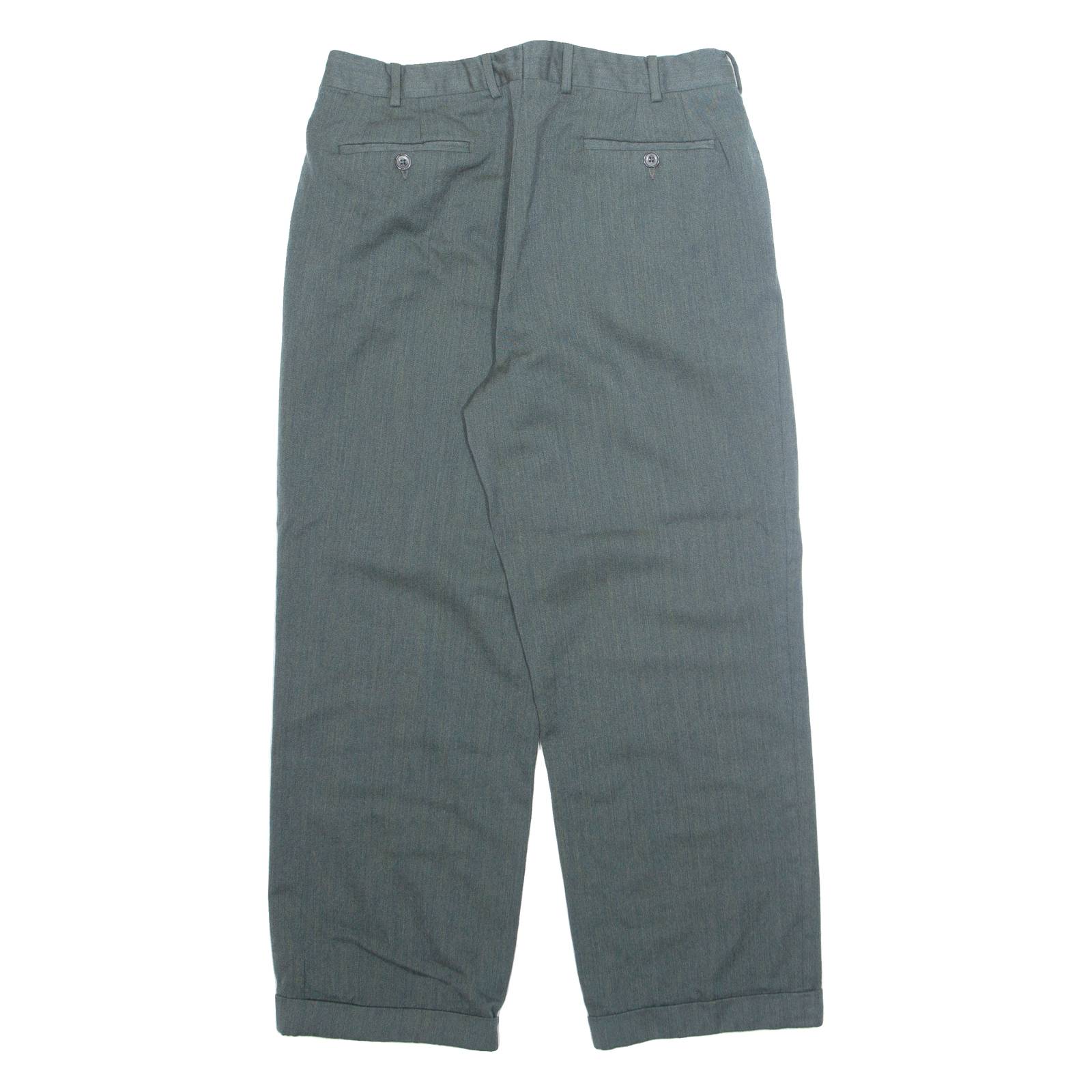 ANGELO SANTAGOSTINO Chino Mens Trousers Green Regular Straight W30 L25