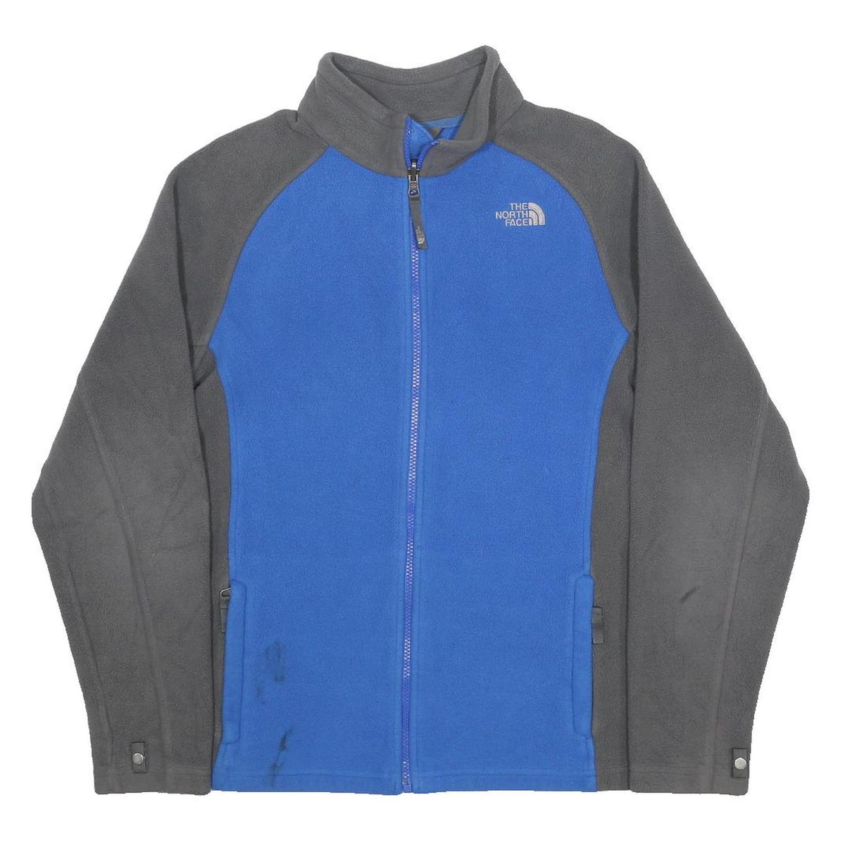THE NORTH FACE Boys Blue & Grey Zip Fleece Jacket XL Polyester Outdoor Warm