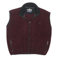 CHAMPION Mens Maroon & Black Fleece Sleeveless Zip Jacket L Cotton Blend Casual