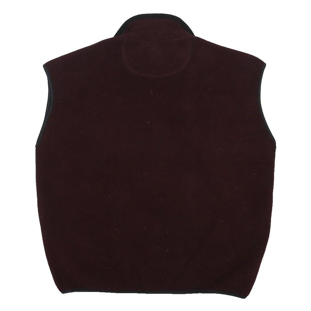 CHAMPION Mens Maroon & Black Fleece Sleeveless Zip Jacket L Cotton Blend Casual