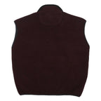 CHAMPION Mens Maroon & Black Fleece Sleeveless Zip Jacket L Cotton Blend Casual