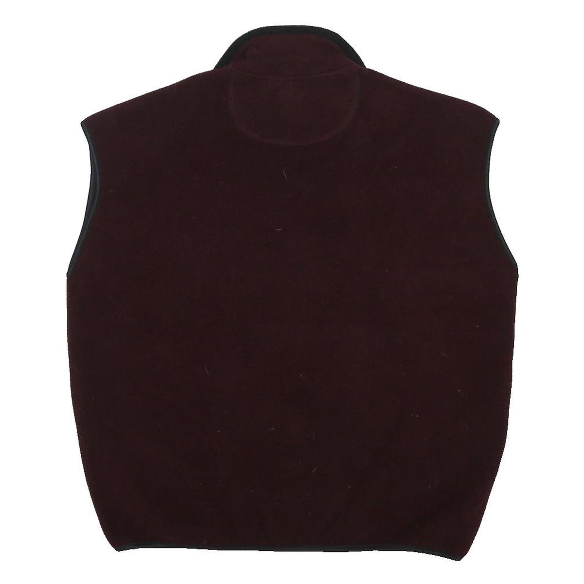 CHAMPION Mens Maroon & Black Fleece Sleeveless Zip Jacket L Cotton Blend Casual