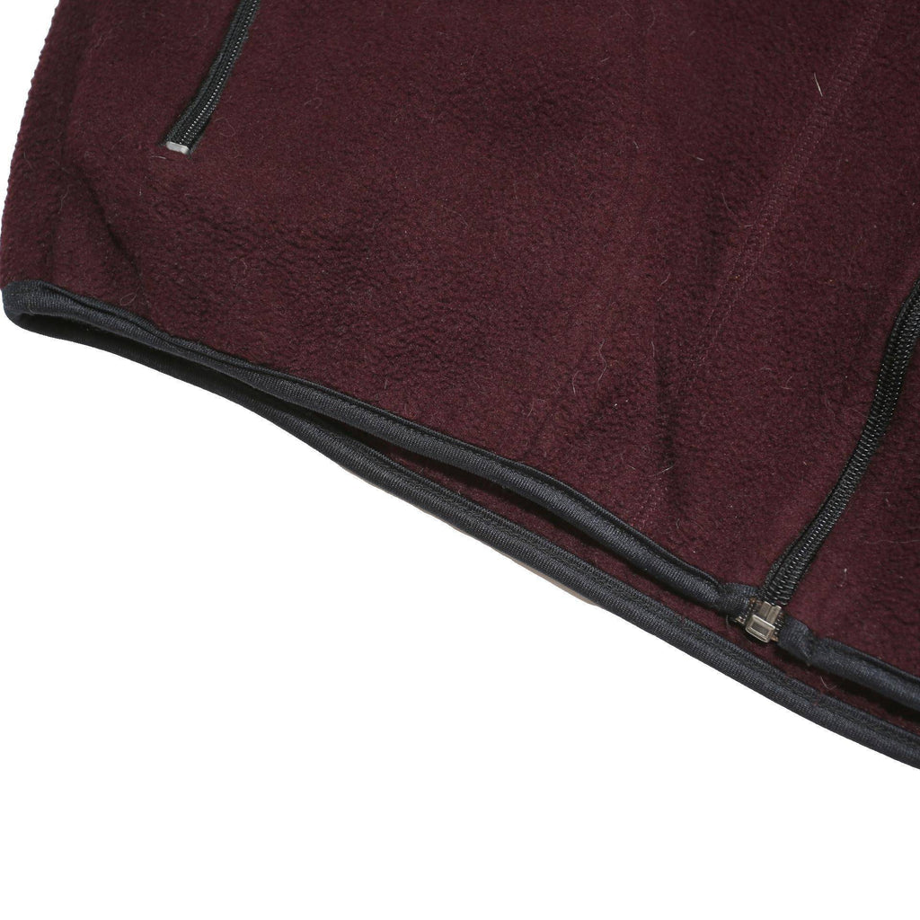 CHAMPION Mens Maroon & Black Fleece Sleeveless Zip Jacket L Cotton Blend Casual
