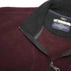 CHAMPION Mens Maroon & Black Fleece Sleeveless Zip Jacket L Cotton Blend Casual