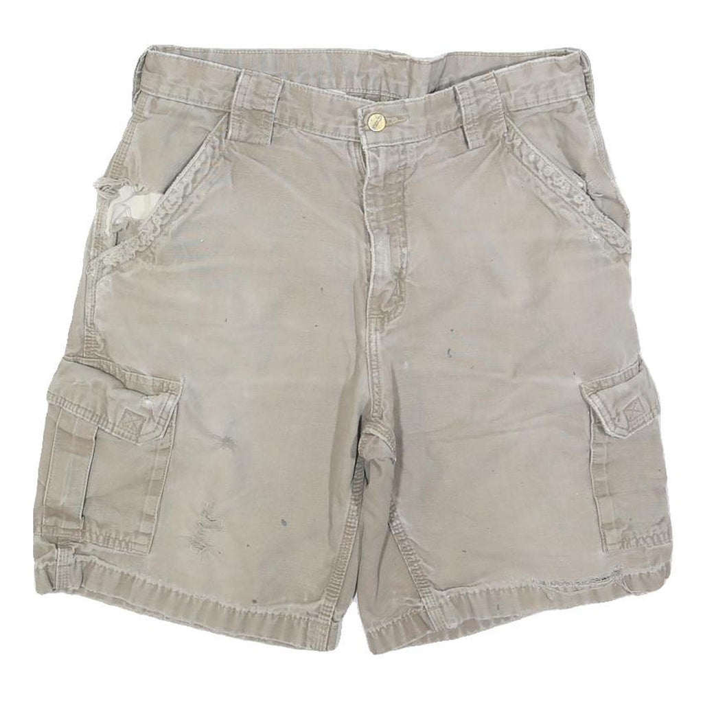 CARHARTT Mens Beige Cargo Cotton Blend Shorts M W32 Durable Workwear