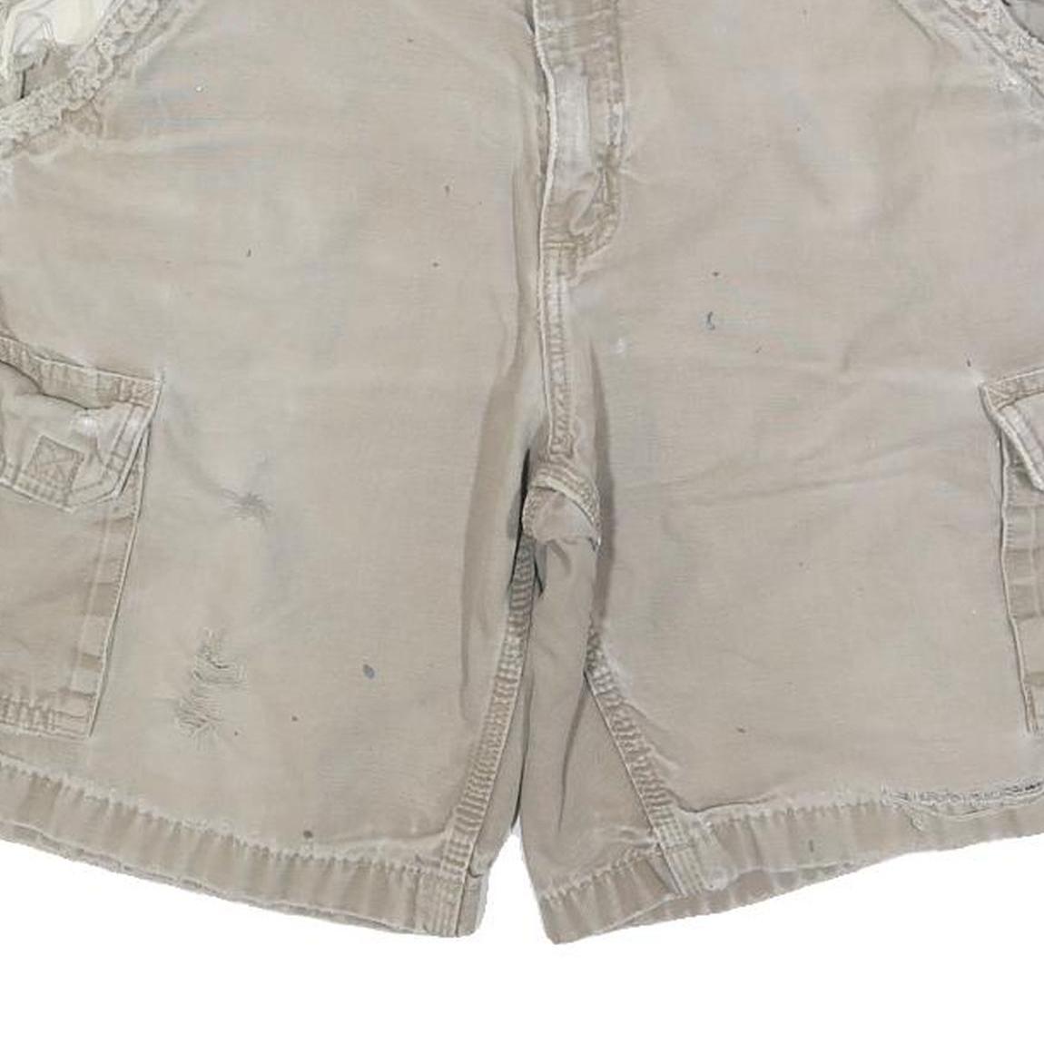 CARHARTT Mens Beige Cargo Cotton Blend Shorts M W32 Durable Workwear