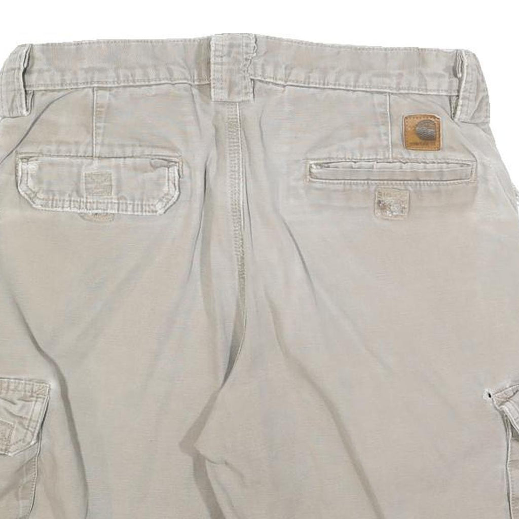 CARHARTT Mens Beige Cargo Cotton Blend Shorts M W32 Durable Workwear