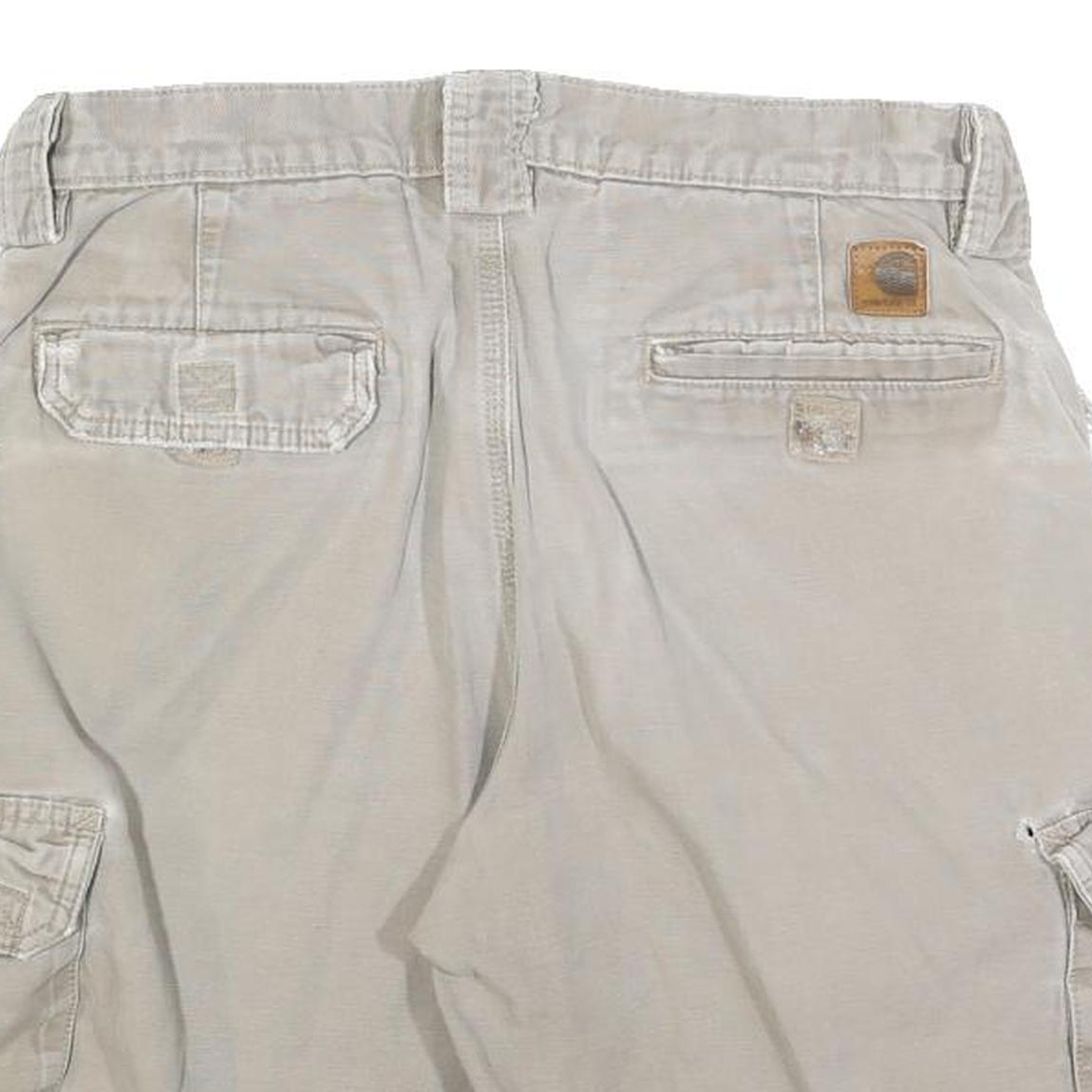 CARHARTT Mens Beige Cargo Cotton Blend Shorts M W32 Durable Workwear