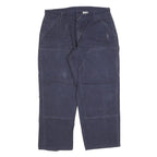 Mens Relaxed Navy Blue Jeans Cotton Blend Zip W36 L30 Workwear Pockets