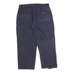 Mens Relaxed Navy Blue Jeans Cotton Blend Zip W36 L30 Workwear Pockets
