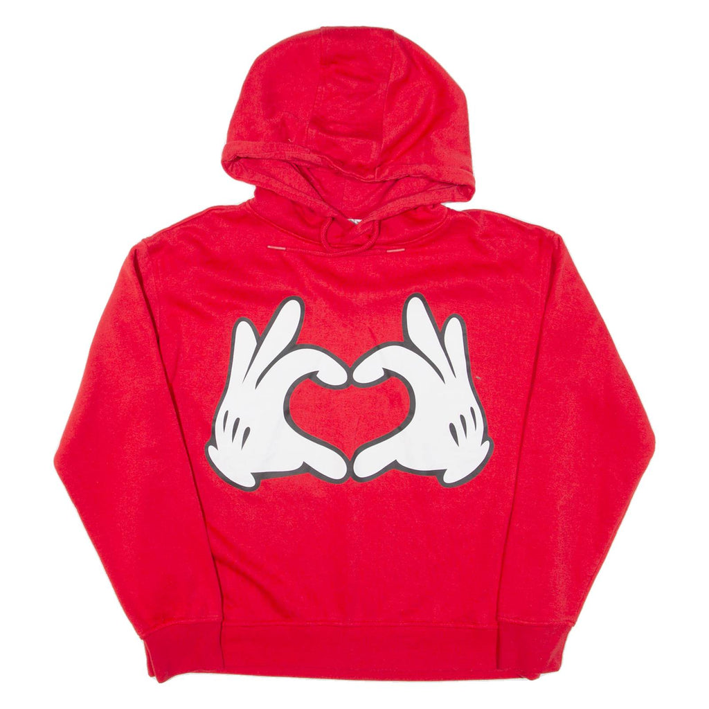DISNEY Mickey Mouse Loveheart Womens Red Hoodie S