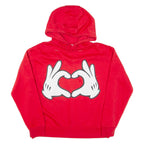 DISNEY Mickey Mouse Loveheart Womens Red Hoodie S