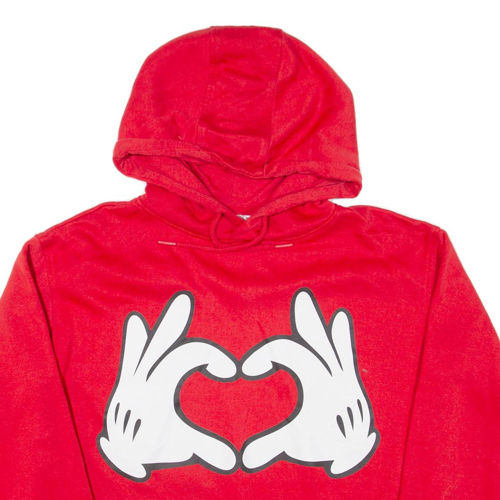 DISNEY Mickey Mouse Loveheart Womens Red Hoodie S
