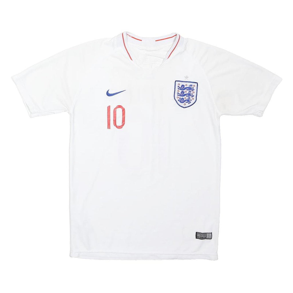 NIKE Boys White England Sterling 14Y Short Sleeve V-Neck Football Shirt