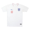 NIKE Boys White England Sterling 14Y Short Sleeve V-Neck Football Shirt