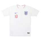 NIKE Boys White England Sterling 14Y Short Sleeve V-Neck Football Shirt