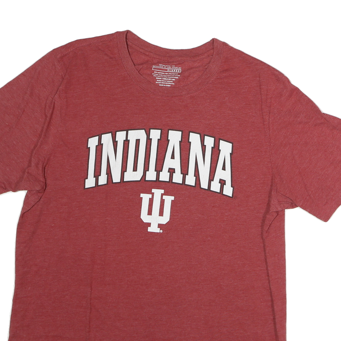 Mens Red Indiana Graphic T-Shirt XL Short Sleeve Crew Neck Cotton Casual