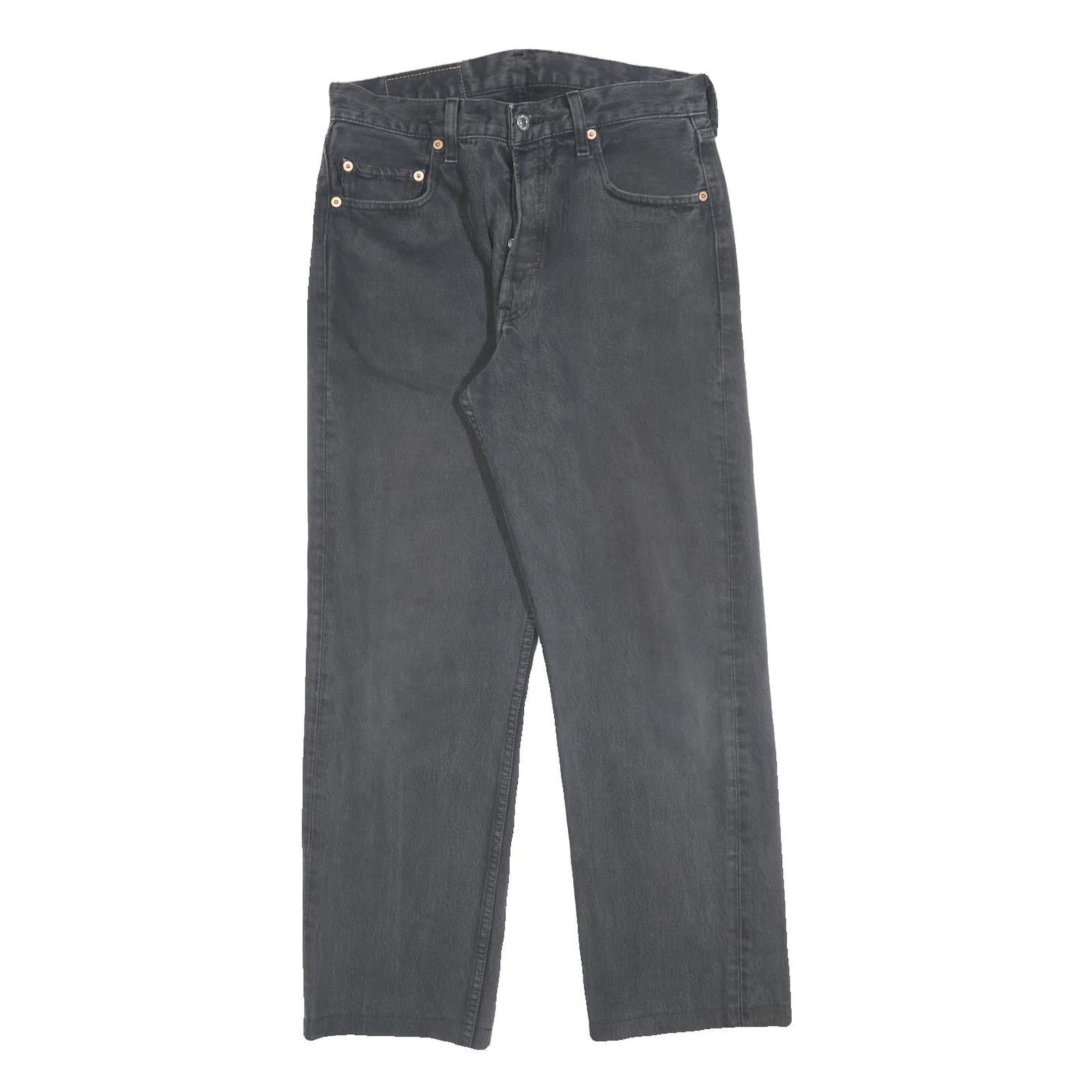 LEVI'S 501 Mens Jeans Black Regular Straight Denim Medium W31 L27 Classic Button
