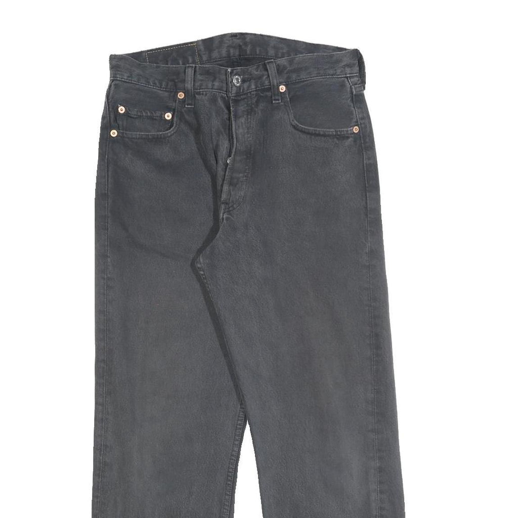 LEVI'S 501 Mens Jeans Black Regular Straight Denim Medium W31 L27 Classic Button