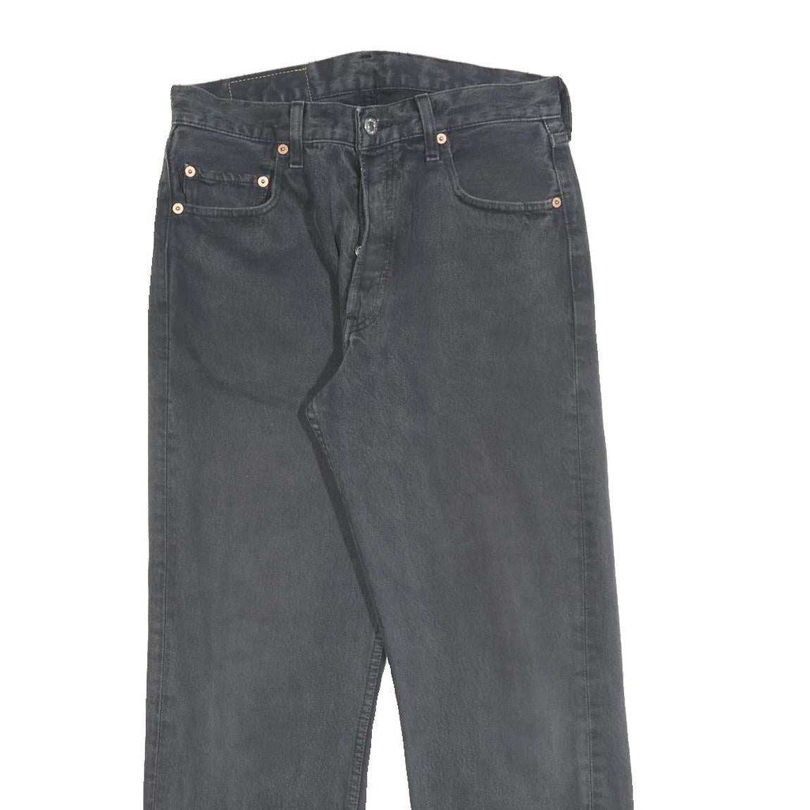 LEVI'S 501 Mens Jeans Black Regular Straight Denim Medium W31 L27 Classic Button