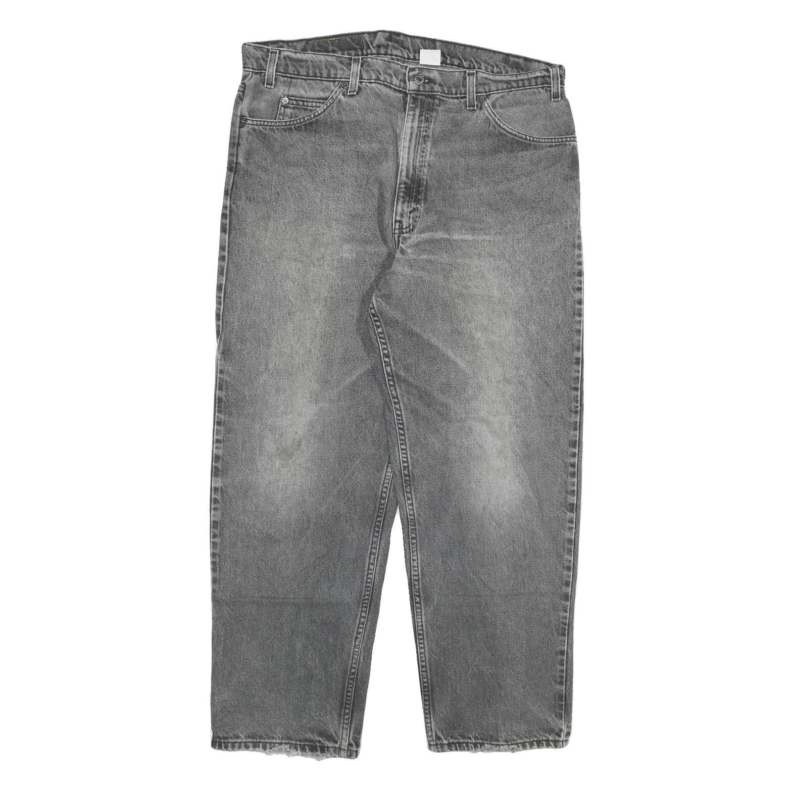 LEVI'S Mens Jeans Grey Relaxed Straight Denim Medium W38 L30 Classic Cotton