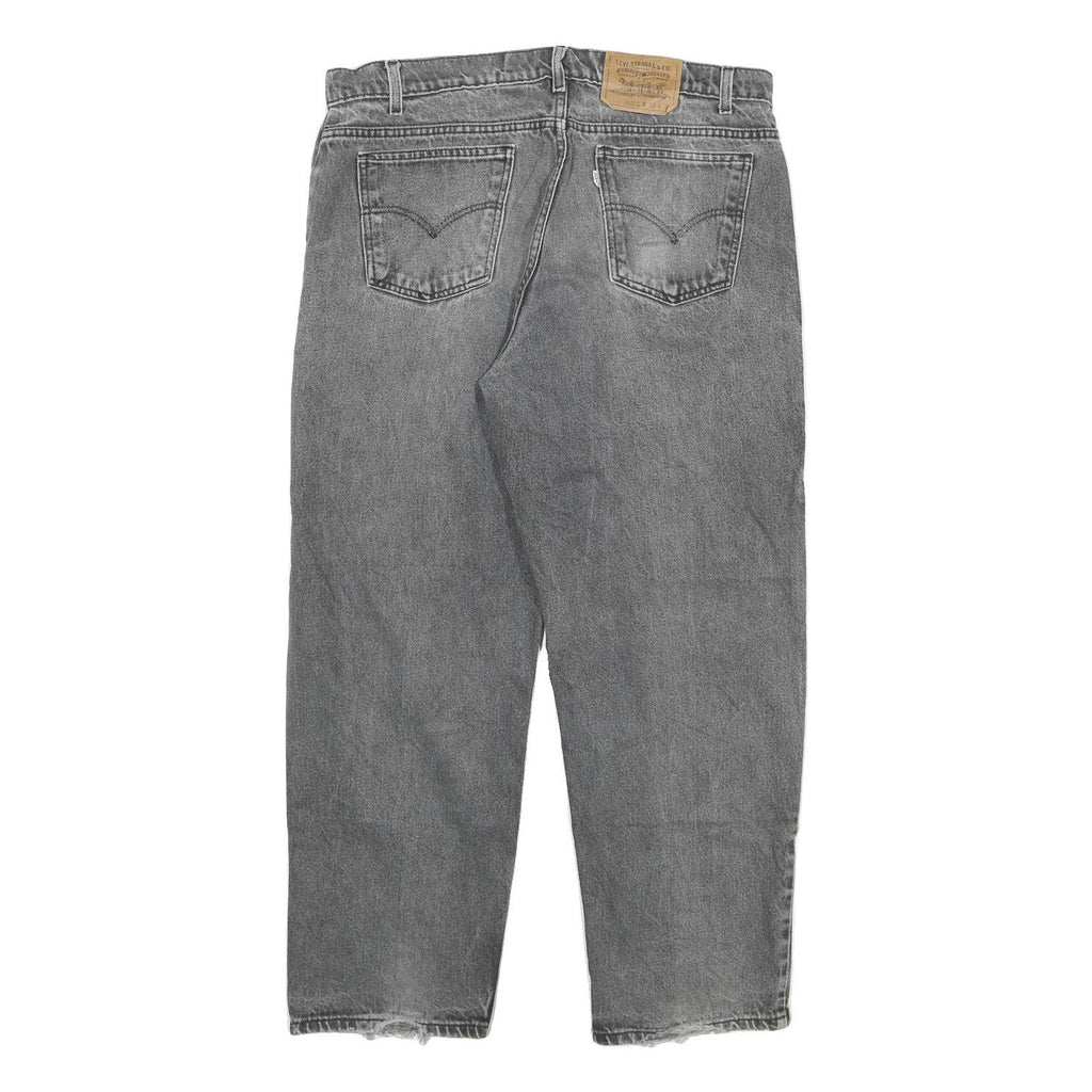 LEVI'S Mens Jeans Grey Relaxed Straight Denim Medium W38 L30 Classic Cotton