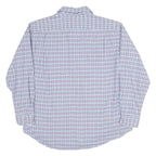 CHAPS Mens White & Blue Check Shirt XL Cotton Blend Long Sleeve Casual