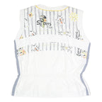 SUN SET Womens White & Grey Striped Printed Zip Jacket XL Polyester Blend Casual