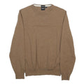 BOSS HUGO BOSS Boys Brown Plain Wool Jumper Crew Neck Basic Knit M Casual