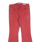 LOIS Womens Jeans Coral Red Regular Flared Denim Rinse W33 L32 Stylish