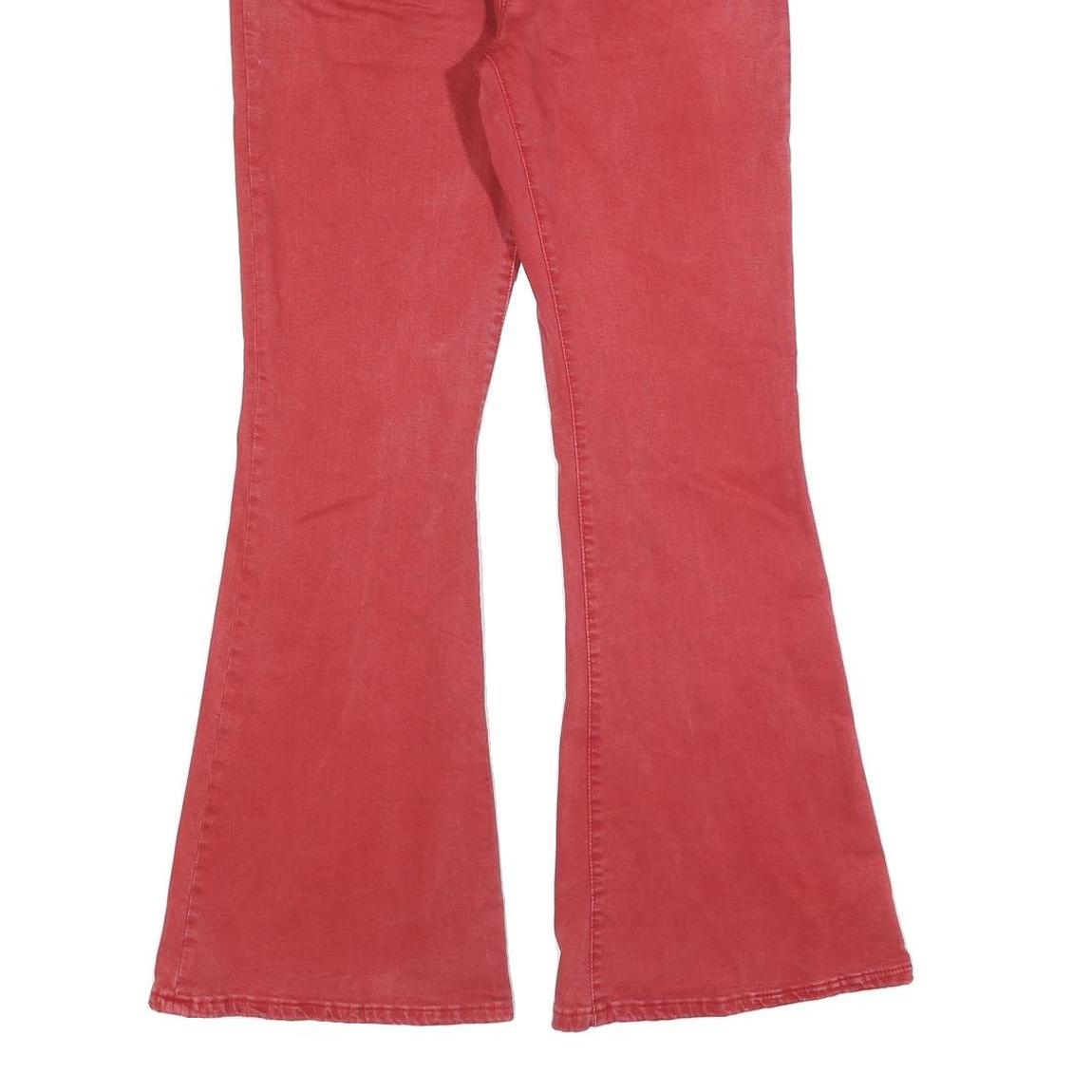 LOIS Womens Jeans Coral Red Regular Flared Denim Rinse W33 L32 Stylish