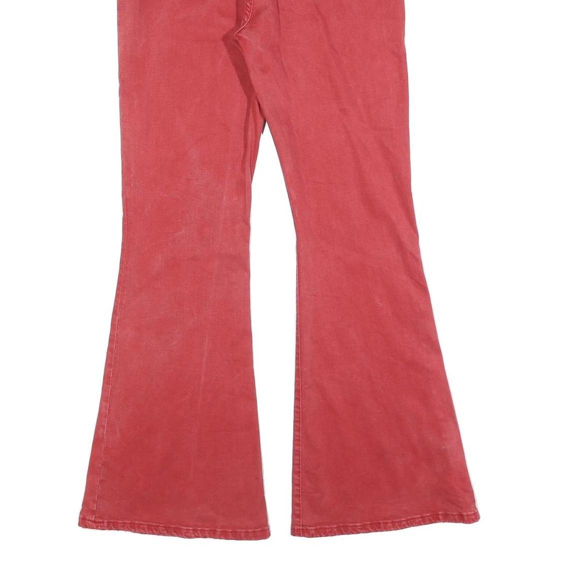 LOIS Womens Jeans Coral Red Regular Flared Denim Rinse W33 L32 Stylish