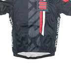 JAKROO Mens Black Red & White Calgary Cycle Cycling Jersey L Short Sleeve Zip