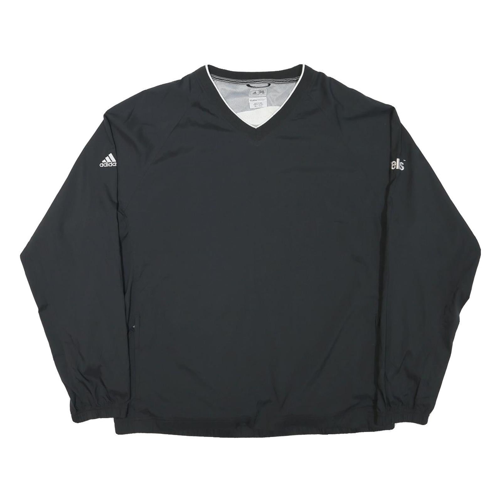ADIDAS Mens Black Polyester Blend V-Neck XL Pullover Sweatshirt Sports
