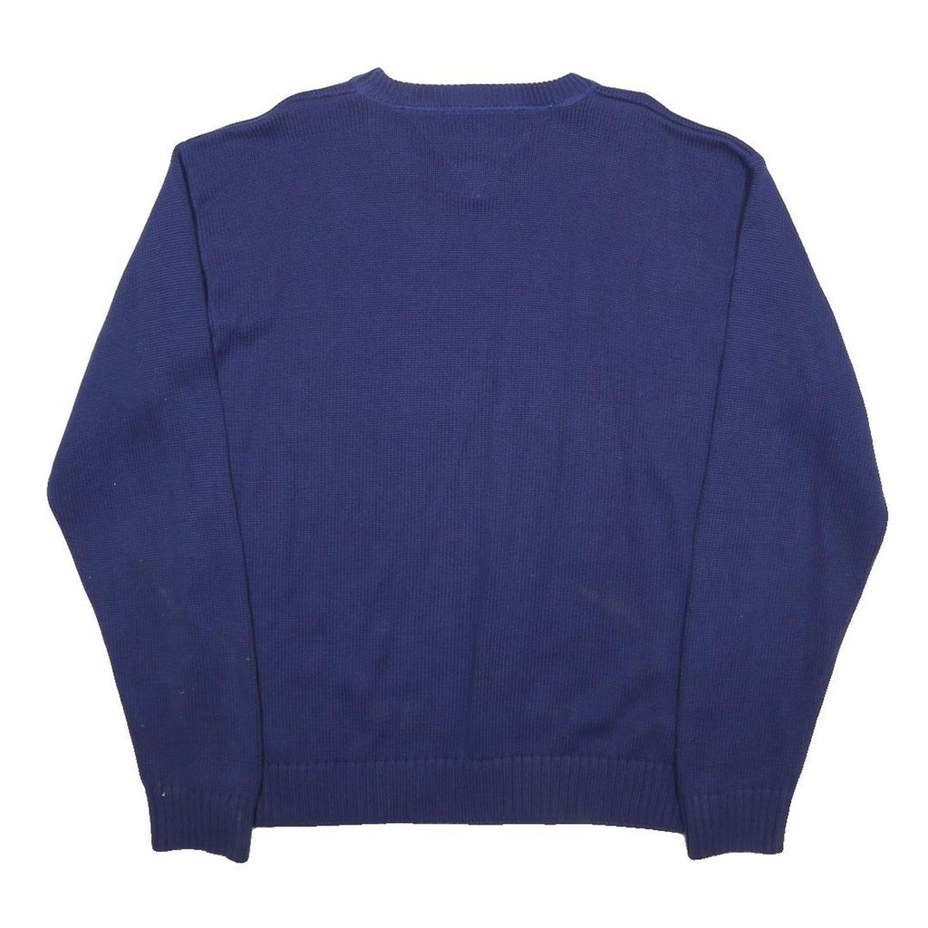 TOMMY HILFIGER Mens Blue Pullover Plain Crew Neck Basic Knit XL Cotton Sweater