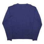 TOMMY HILFIGER Mens Blue Pullover Plain Crew Neck Basic Knit XL Cotton Sweater