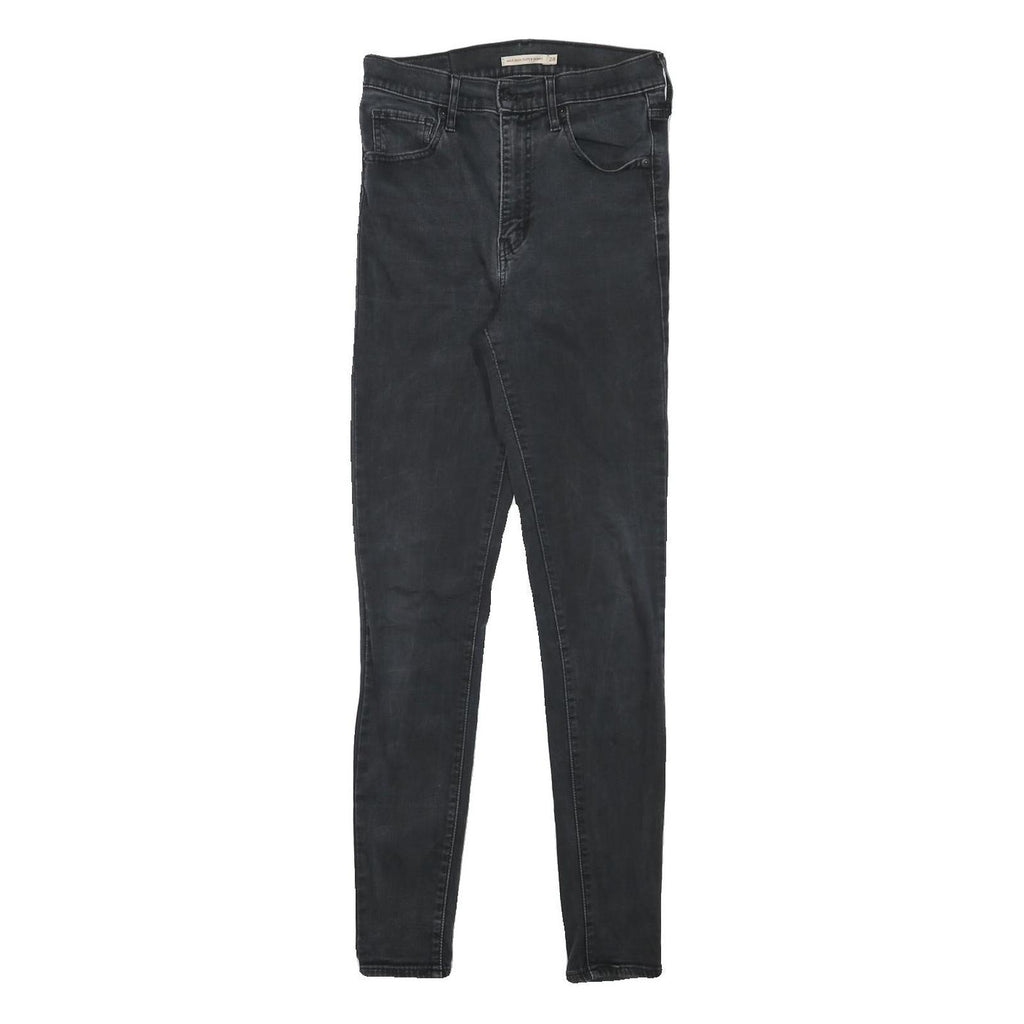 LEVI'S Womens Slim Black Denim Skinny Jeans W25 L28 Cotton Blend Zip