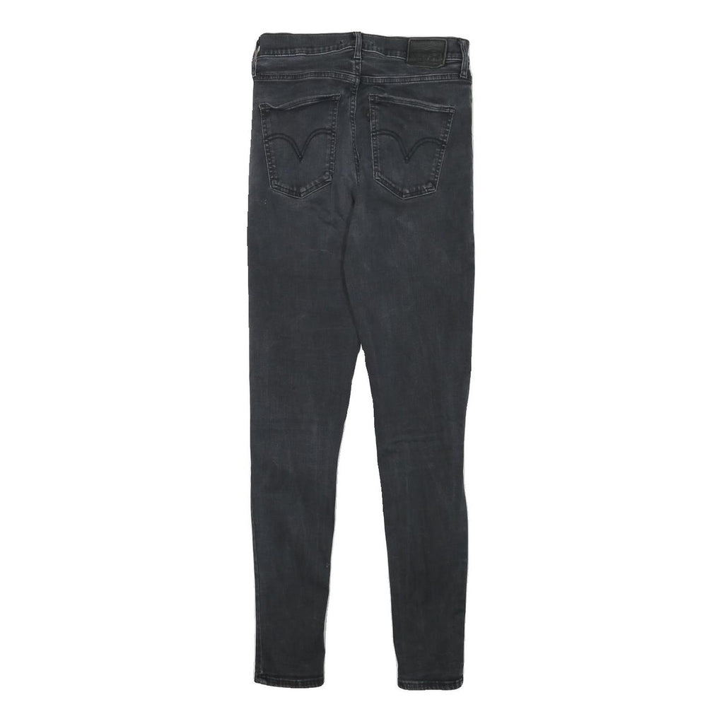 LEVI'S Womens Slim Black Denim Skinny Jeans W25 L28 Cotton Blend Zip