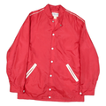 BOUWITT Mens Red & White Button Jacket L Polyester Blend Plain Northern