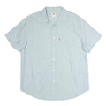 LEVI'S Mens Blue Plain Shirt L Casual Cotton Button Shirt Summer
