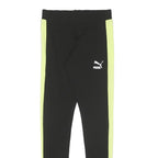 PUMA Womens Joggers Black & Yellow Slim Skinny UK 10 W24 L28 Athletic Track