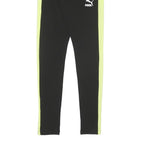 PUMA Womens Joggers Black & Yellow Slim Skinny UK 10 W24 L28 Athletic Track