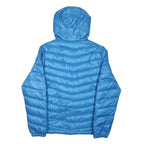 THE NORTH FACE Mens Blue Hooded Jacket 2XL Polyester Blend Zip Quilted Warm