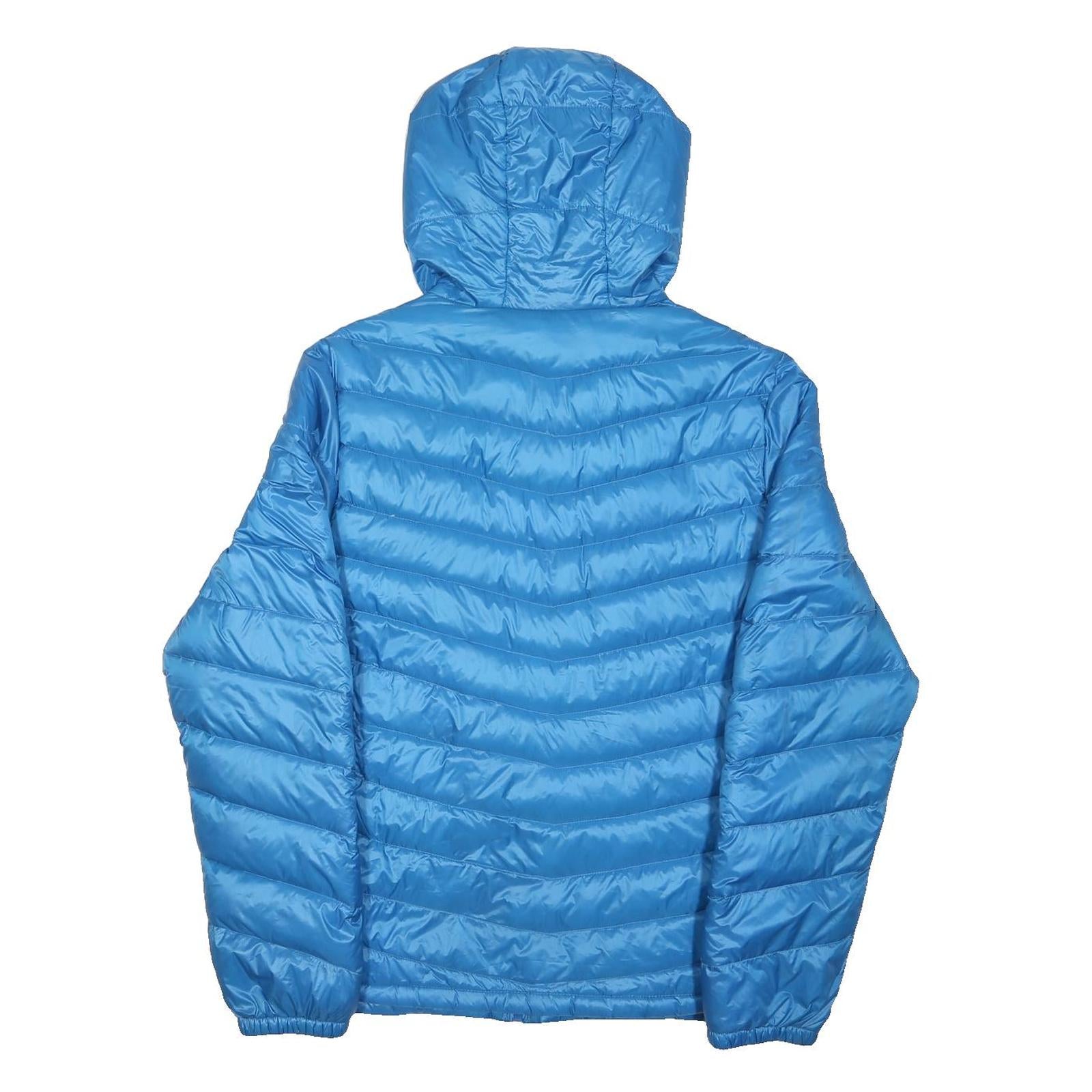 THE NORTH FACE Mens Blue Hooded Jacket 2XL Polyester Blend Zip Quilted Warm
