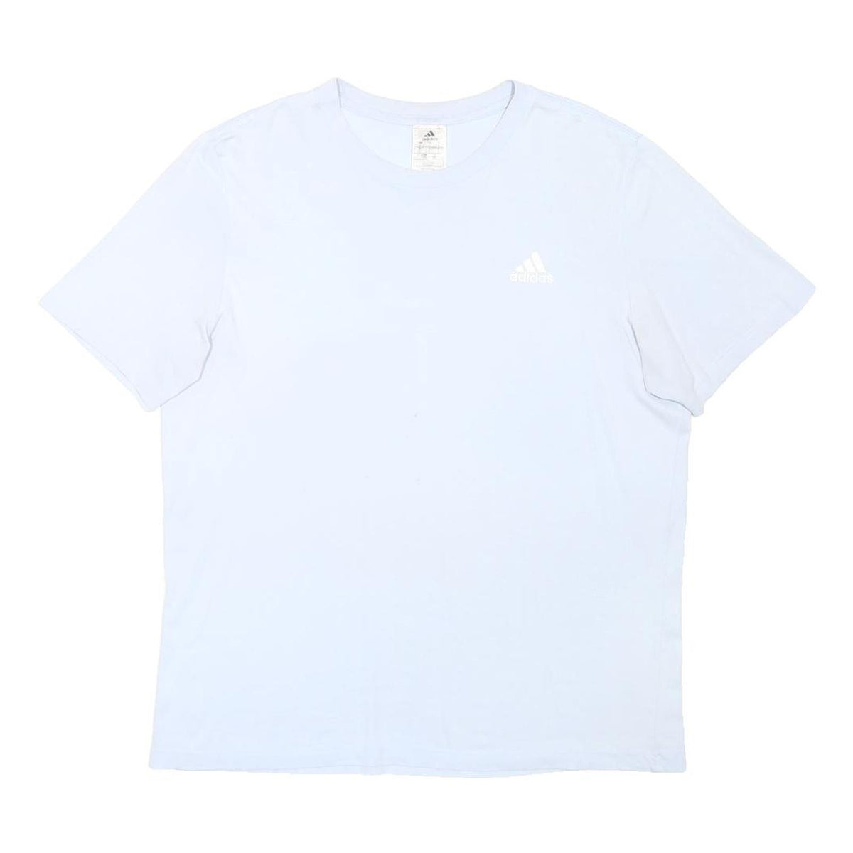 ADIDAS Mens White L T-Shirt Short Sleeve Crew Neck Cotton Blend Casual