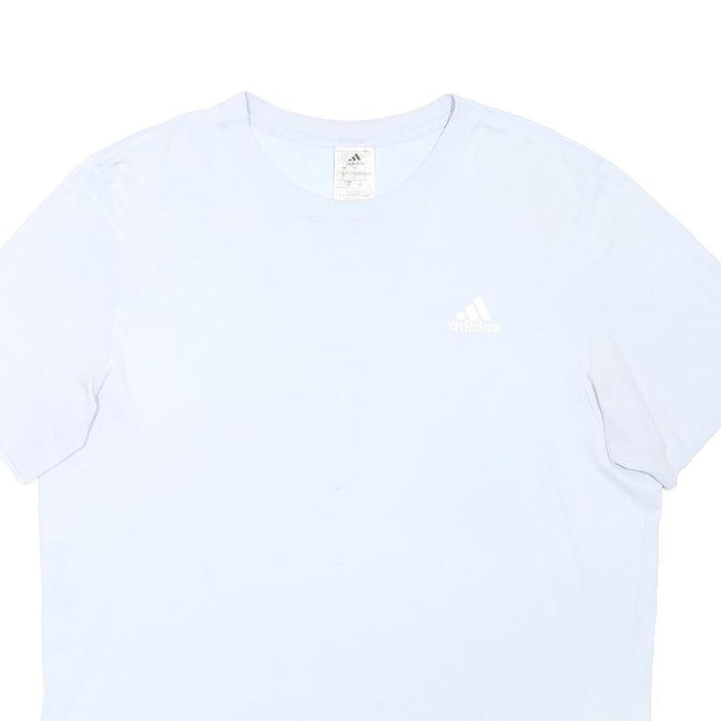 ADIDAS Mens White L T-Shirt Short Sleeve Crew Neck Cotton Blend Casual