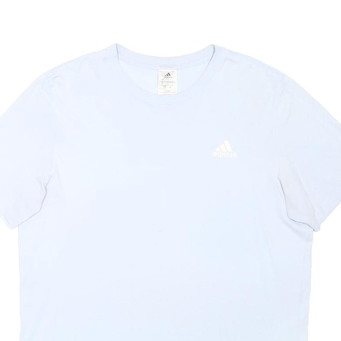 ADIDAS Mens White L T-Shirt Short Sleeve Crew Neck Cotton Blend Casual