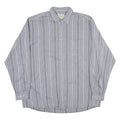 GOLDRESS Mens Shirt Grey Striped Long Sleeve L