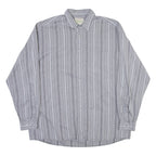 GOLDRESS Mens Shirt Grey Striped Long Sleeve L